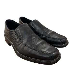Ecco Helsinki Loafer Slip On Black Leather Casual Comfy Shoes‎ 7-7.5 Preppy